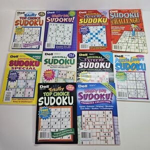 NEW Lot of 10 Penny Press Dell Sudoku Puzzle Books Extreme Top Choice Challenge